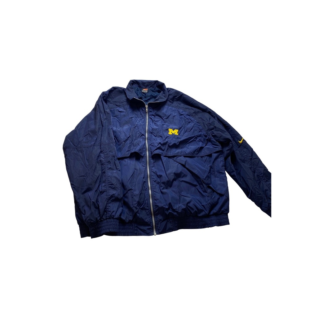 Nike Team Michigan Wolverines Windbreaker Jacket Navy Blue XXL Vintage 90s Mens